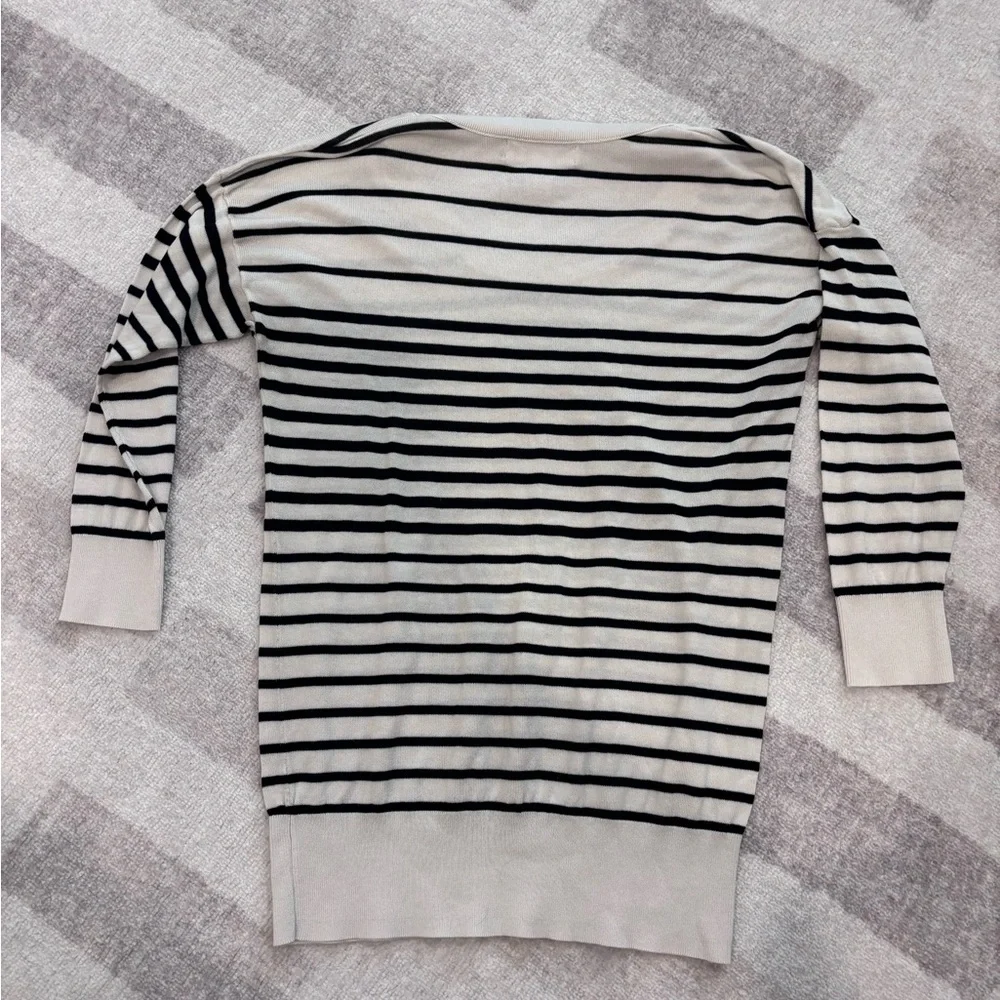 Banana Republic Black and White Striped Sweater